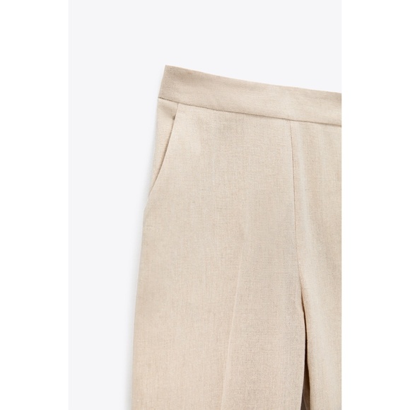 Zara Linen Look Rustic Wide Leg Pant XS NWT - Picture 6 of 9